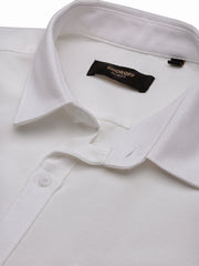 Men White Solid Slim Fit Shirt-Keziah-3338-White