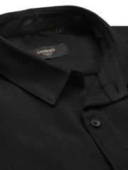 Men Black Solid Slim Fit Shirt-Keziah-3346-Black
