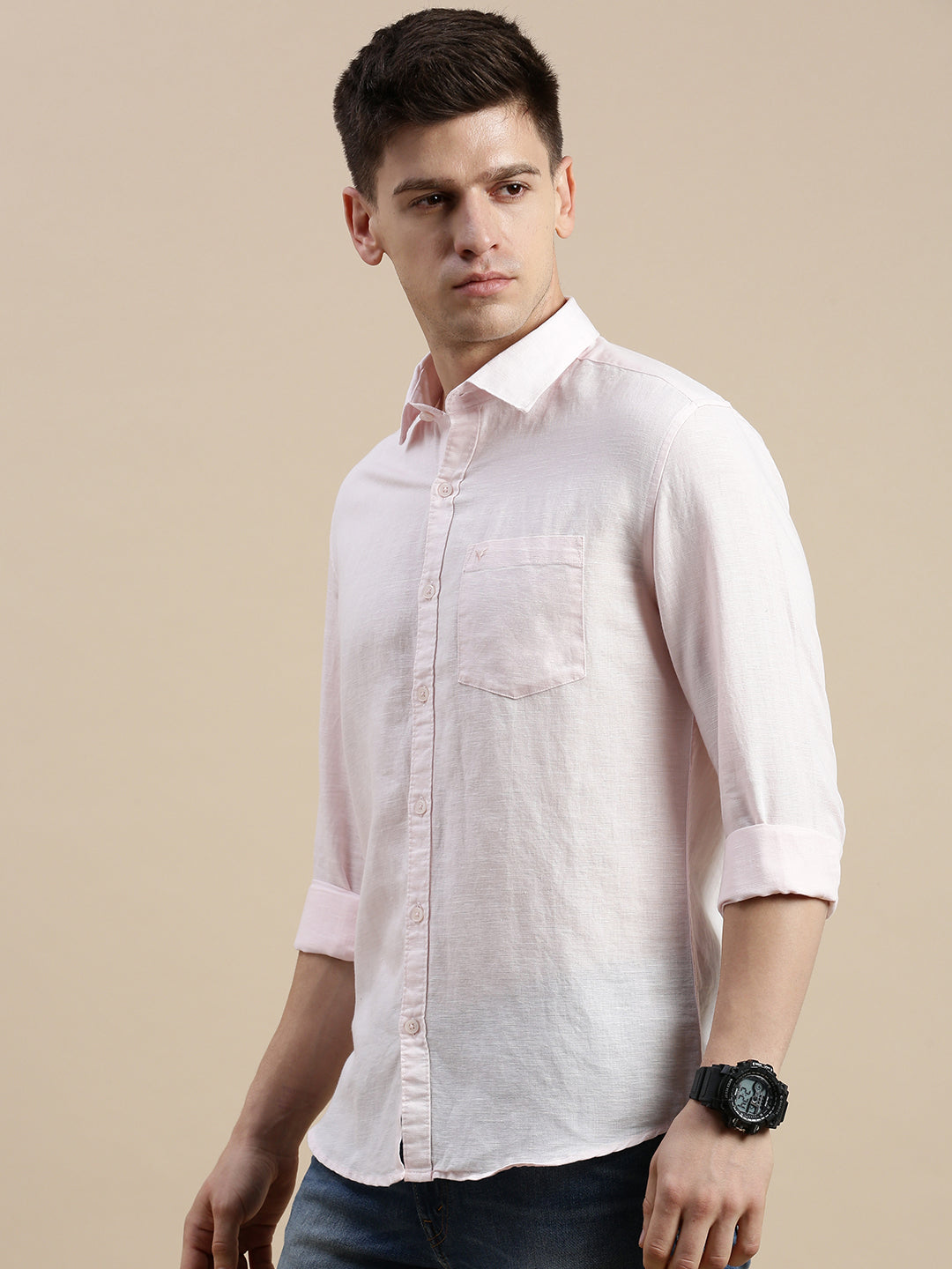 Solid Pink Mens Shirt | Cotton Formal Shirts for Men
