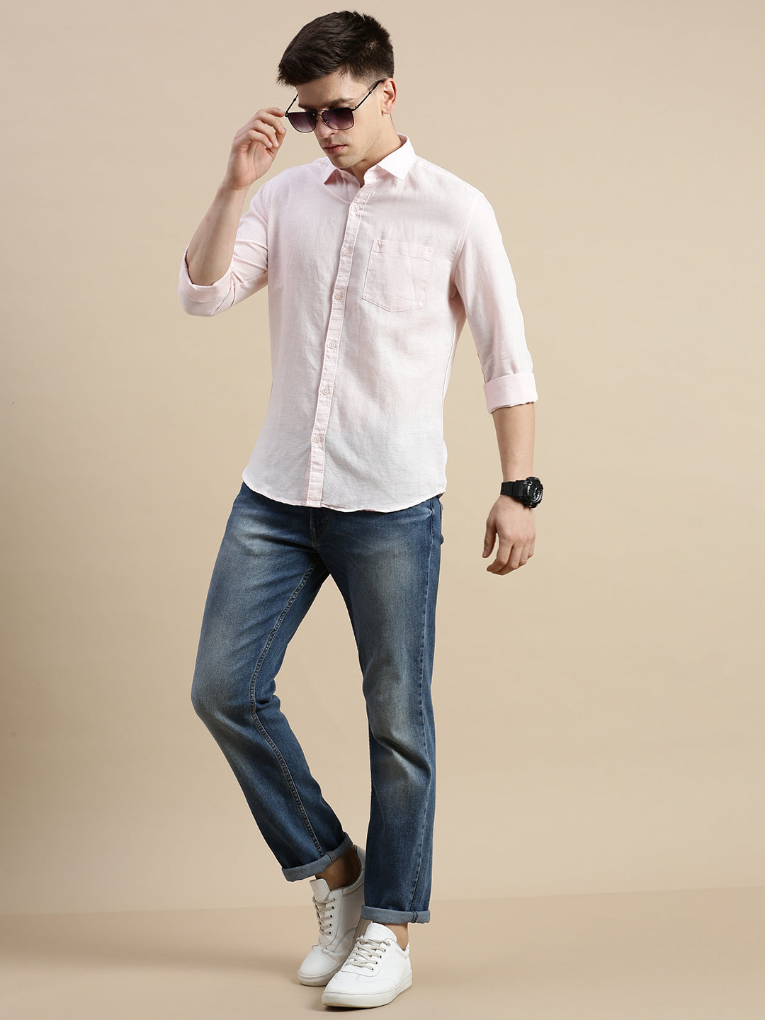 Solid Pink Mens Shirt | Cotton Formal Shirts for Men