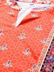Women Ethnic Motifs Printed Gotta Patti Velvet Kurta-AP-AHKUVLDP-1104