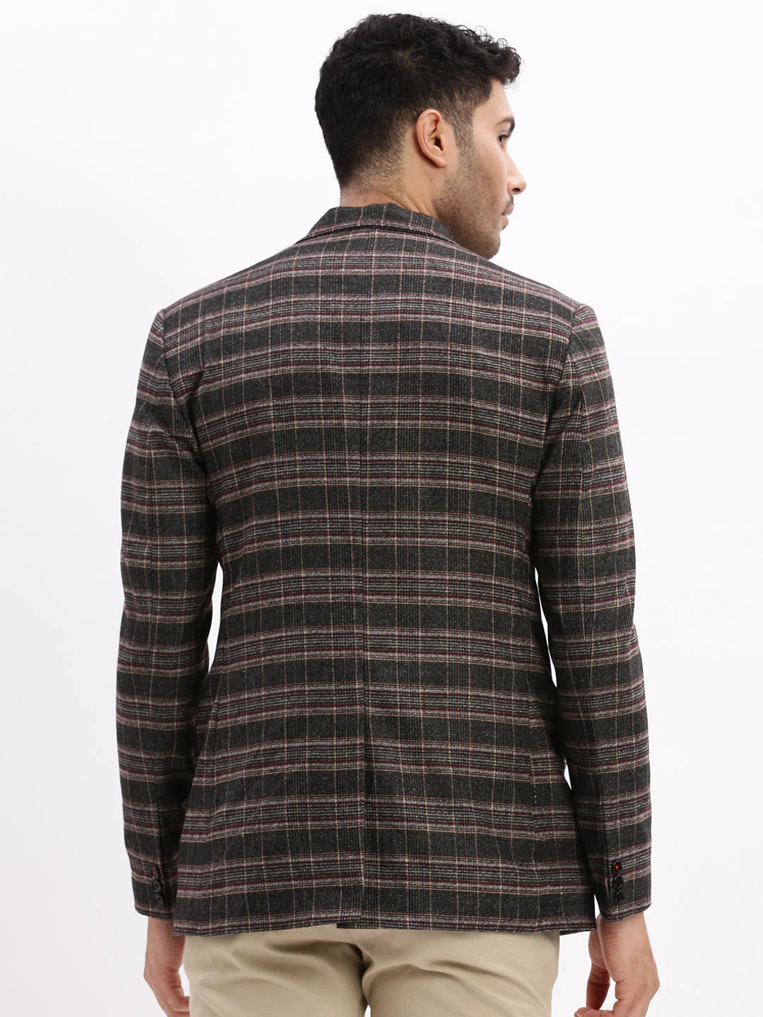 Checked Grey Blazer: Men's Nehru Jacket Wedding Style | DesiQlo