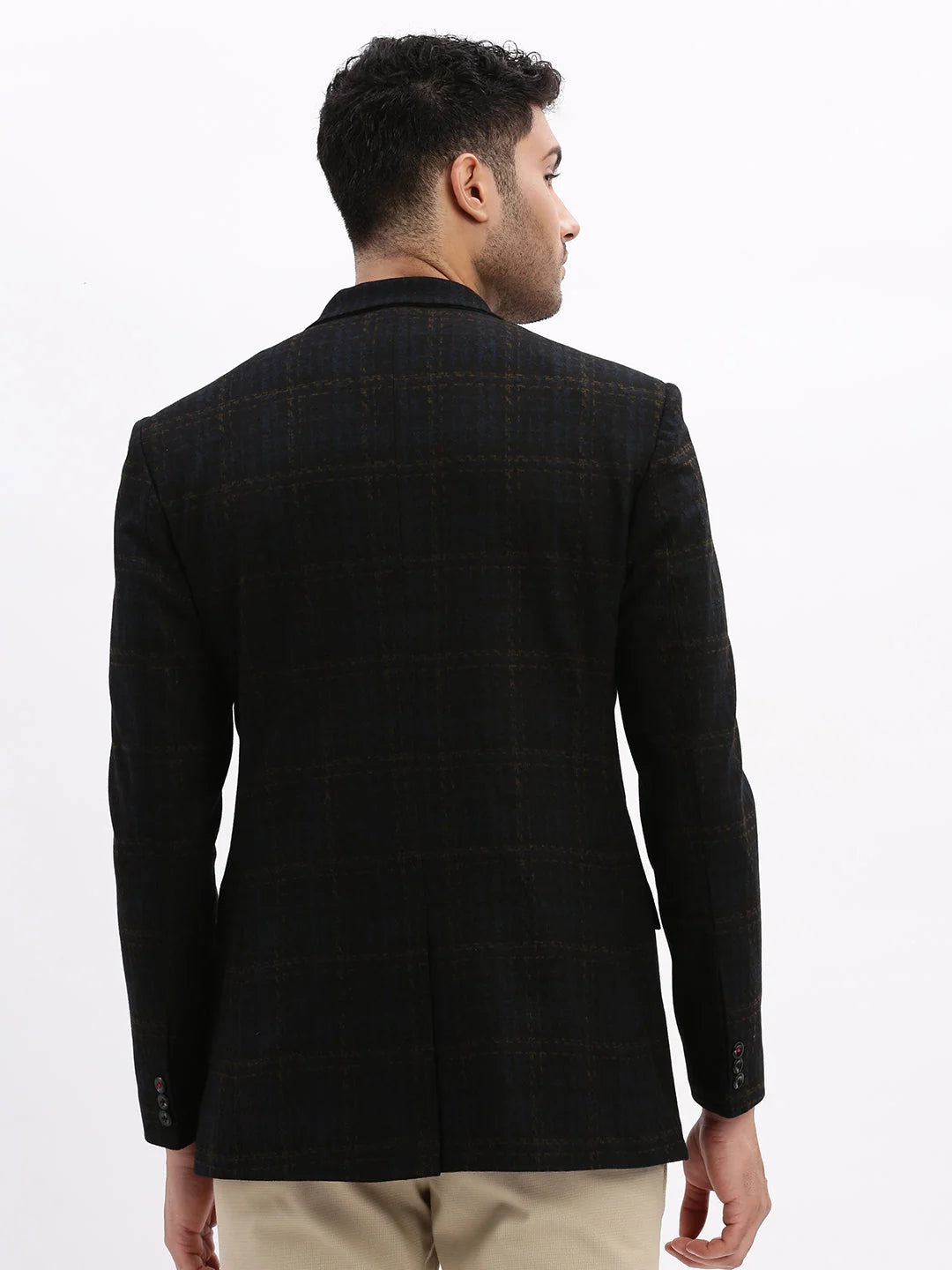 Printed Navy Blazer - Men's Ethnic Wear, Indian Nehru Jackets