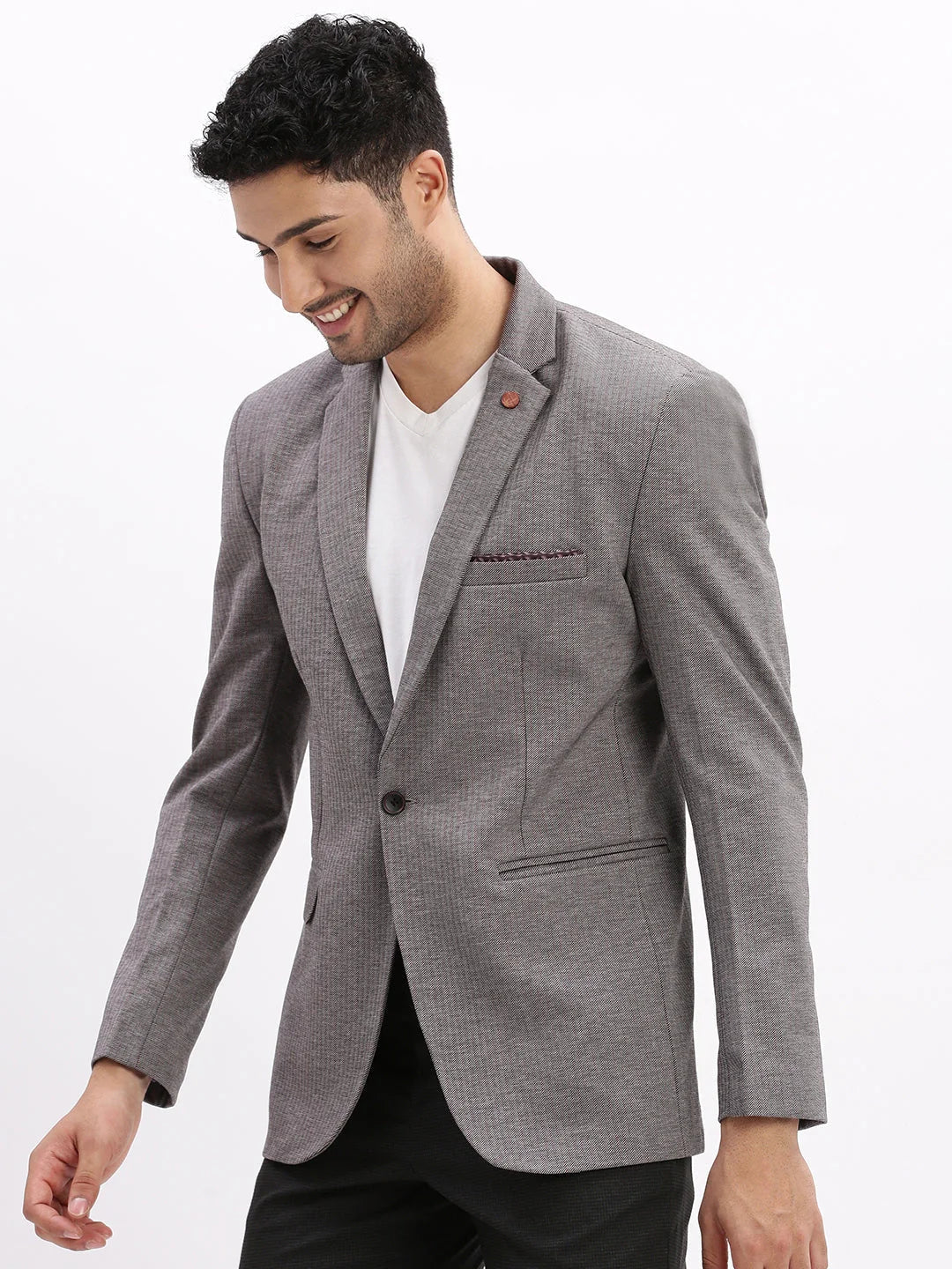 Men's Striped Grey Blazer - Modern Ethnic Nehru Jackets Style