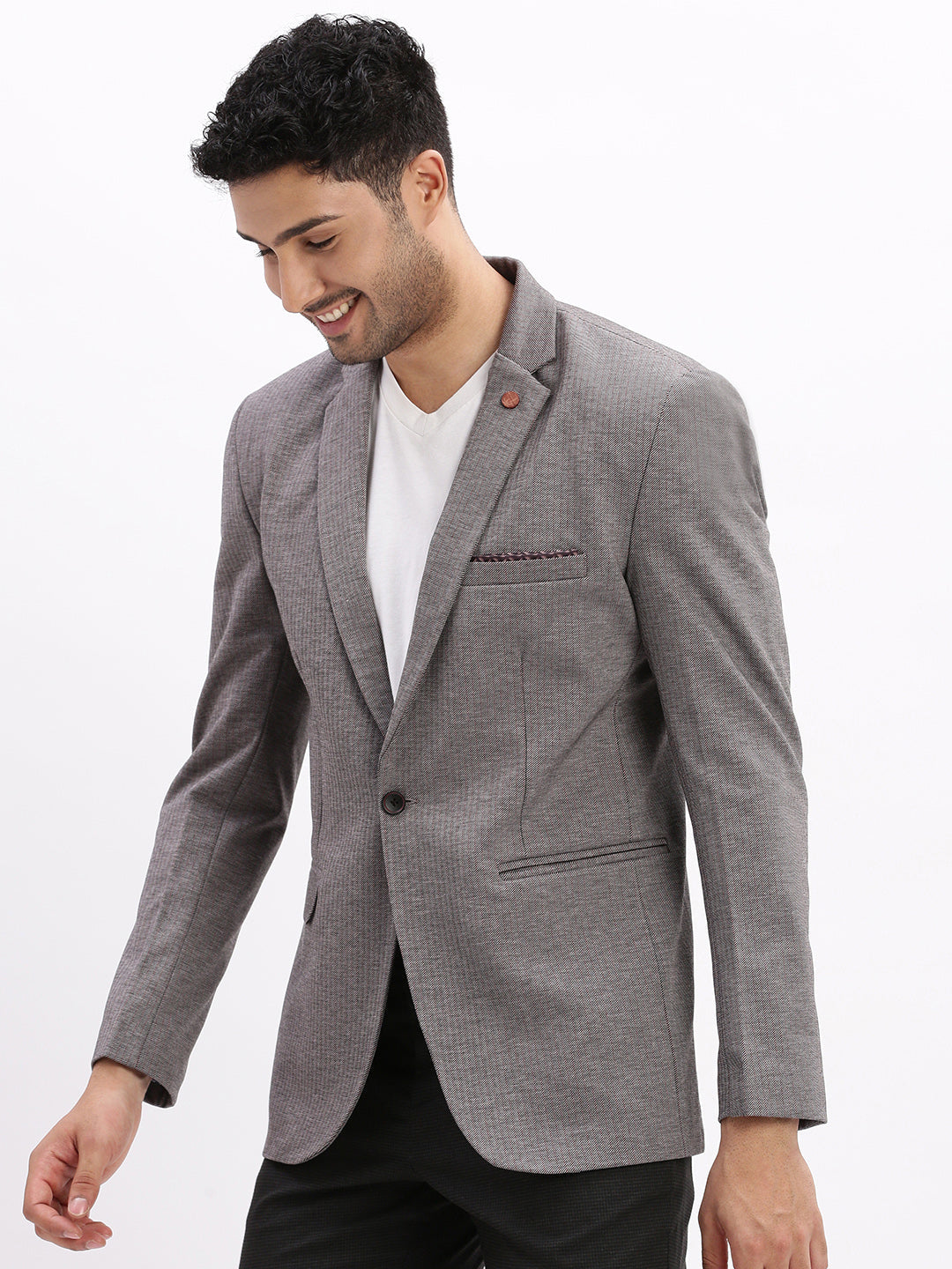Men's Striped Grey Blazer - Modern Ethnic Nehru Jackets Style