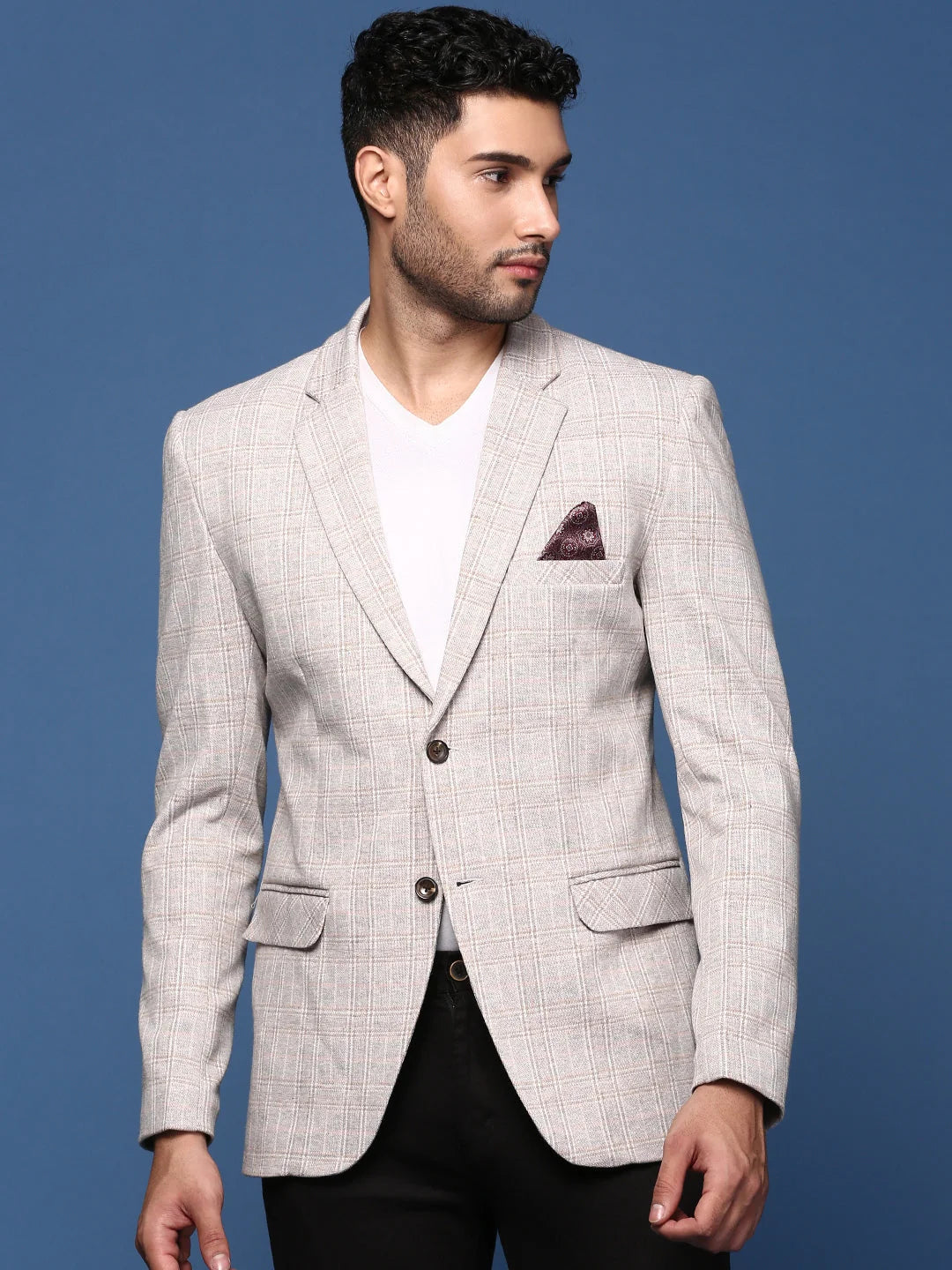 Grey Cotton Nehru Jacket: Slim Fit, Men's Ethnic Modi Jacket