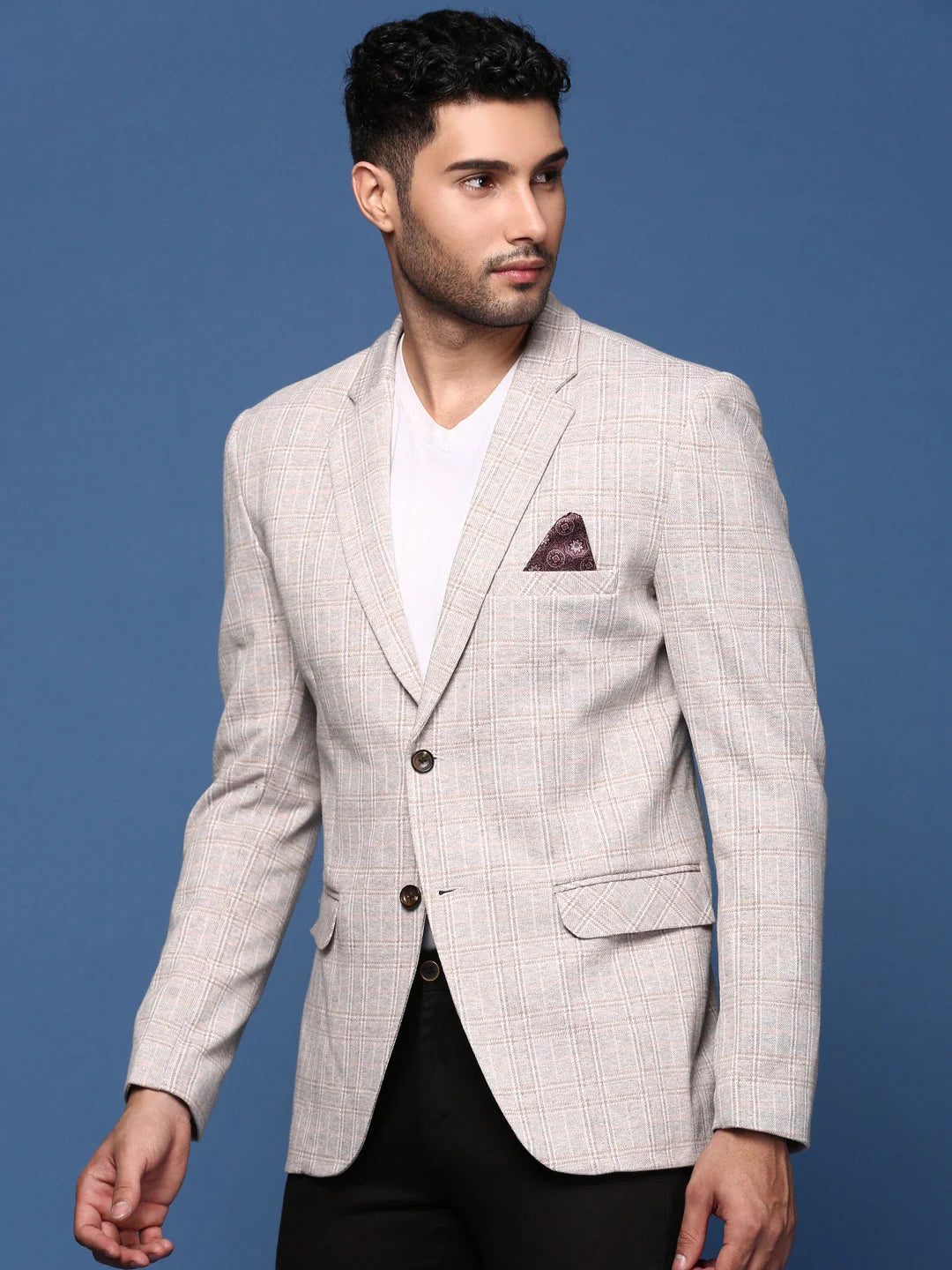 Grey Cotton Nehru Jacket: Slim Fit, Men's Ethnic Modi Jacket