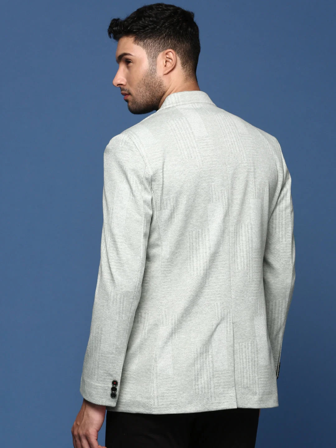 Green Slim Fit Blazer | Men's Ethnic Nehru Jacket - DesiQlo