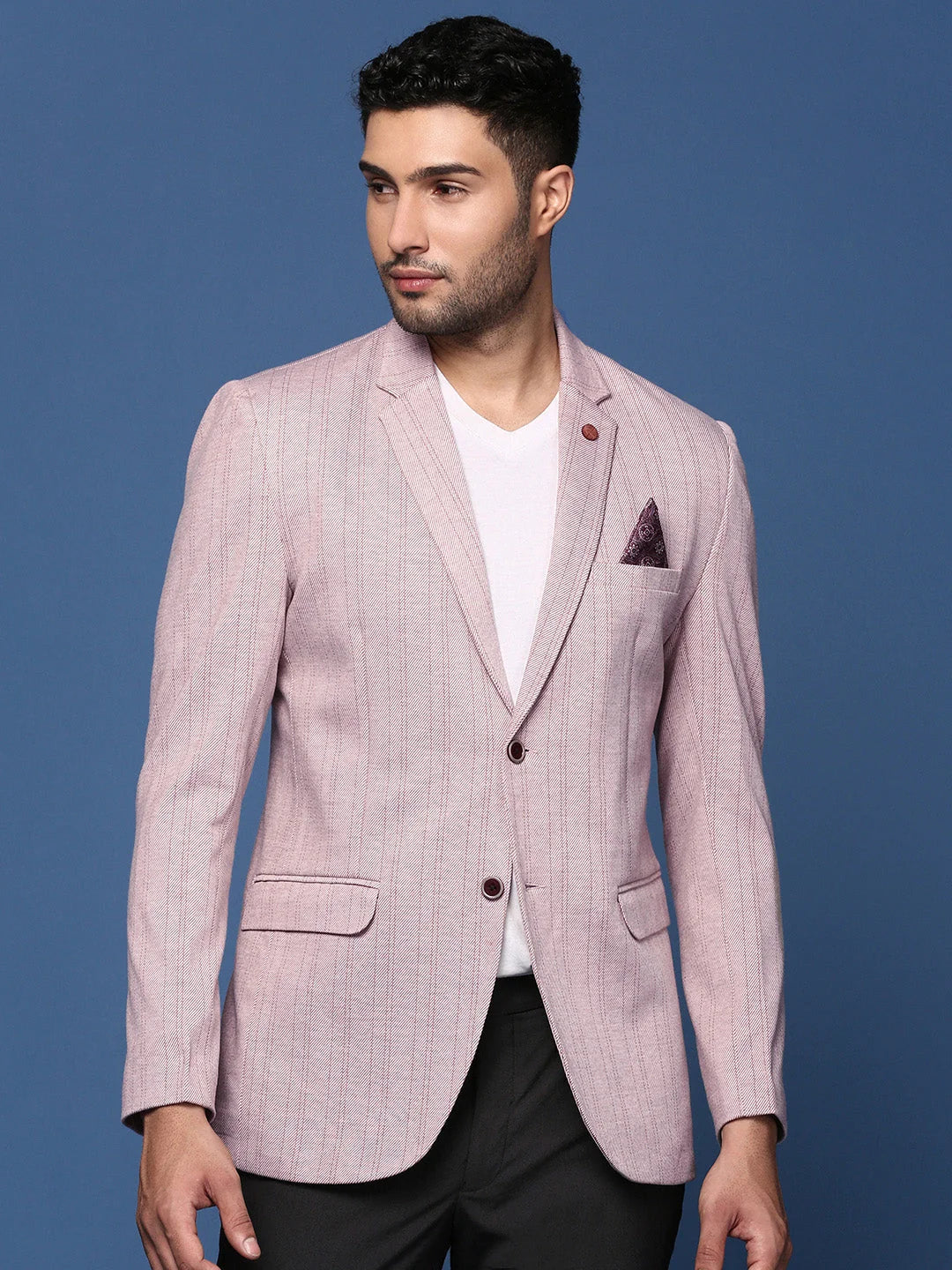 Peach Slim Fit Blazer - Men's Ethnic Wear & Nehru Jackets
