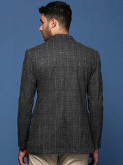 Men Charcoal Slim Fit Single Breasted Blazer-LBR-2498-Charcoal