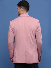 Men Peach Slim Fit Single Breasted Blazer-LBR-7000-Peach