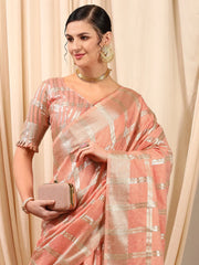 Women's Blend Maroon Woven Design Designer Saree With Blouse Piece-MAHI1001