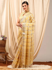 Women's Cotton Blend Turquoise Woven Design Designer Saree With Blouse Piece-MAHIRA135403