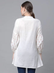 Off White Pure Cotton Printed Tunic-AHTUCOPG-8060