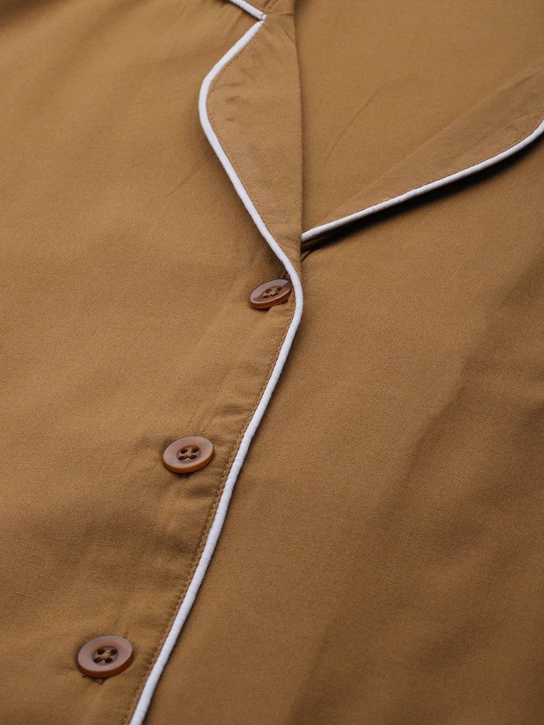 Brown Cotton Women's Sleepwear Night Suit - Indian Needle Quality