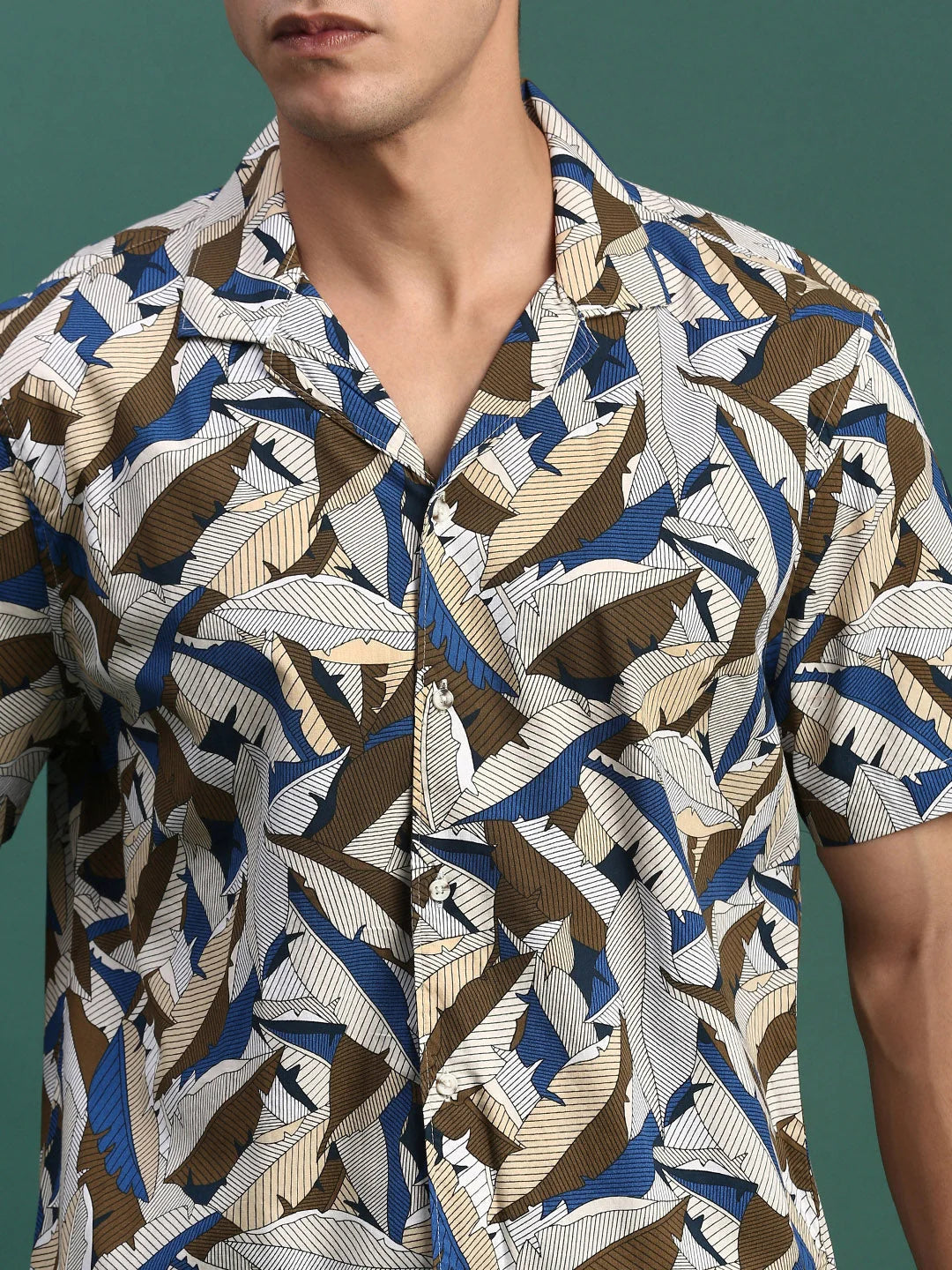 Men's Printed Co Ord Sets | Multi Cuban Collar Two Piece Sets
