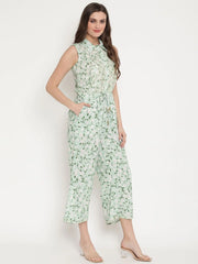 Mint Green Rayon Printed Jumpsuit-AHJSRYWX-891-FF