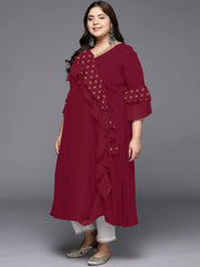 Women Printed Flared Sleeves A line Kurta-AP-AHKUCRFP-1130