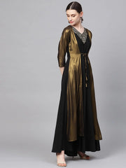 Black Dress with Attached Jacket-AHKUCRGRLTSM-788