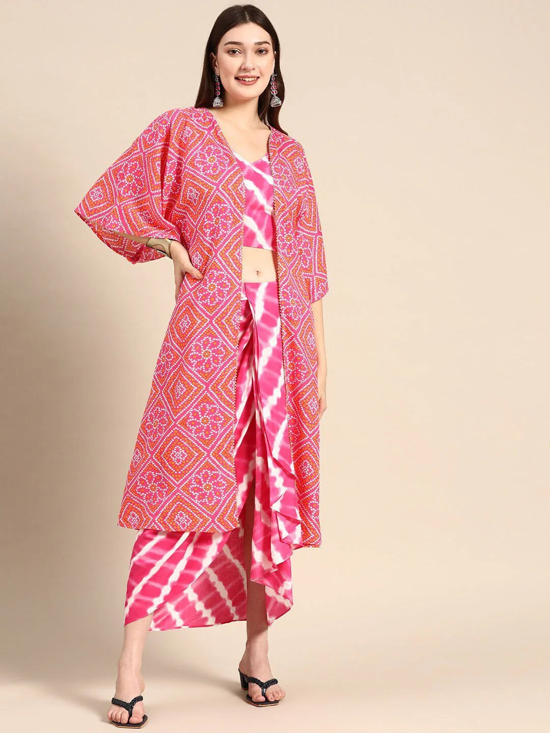 Pink Shrug Set - Festive Lehenga for Women, Modern Style