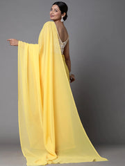 Yellow Embroidered Women Saree