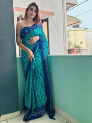 Women's Dola Black Printed Designer Saree With Blouse Piece-DOLA109C