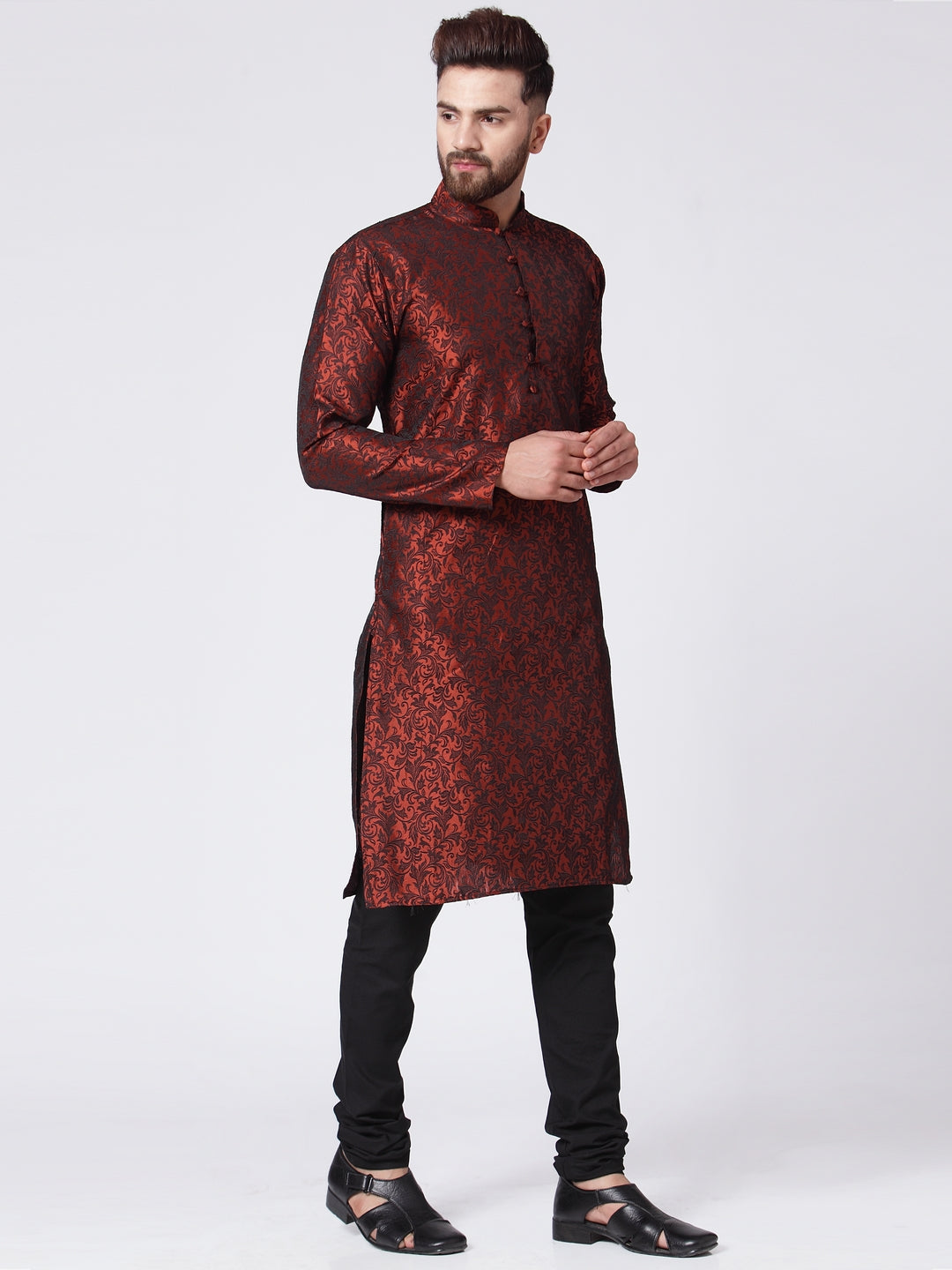 DesiQlo Men Ethnic Set - Maroon