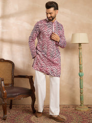 Ethnic Bay Men Maroon Silk Blend Solid Embroidered Straight Kurta Sets-MKSET1729