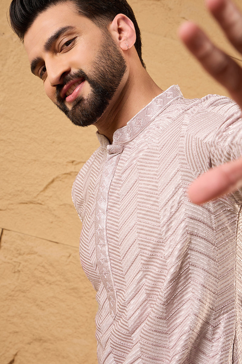 Lavender Viscose Rayon Solid Embroidered Straight Ethnic Kurta HOPMKU1