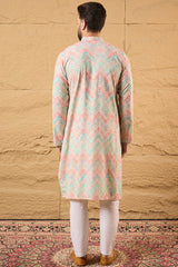 Multicolour Viscose Rayon Geometric Embroidered Straight Kurta HOPMKU1193