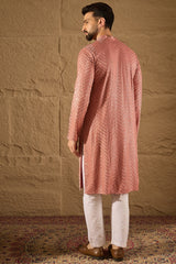 Pink Viscose Rayon Solid Embroidered Straight Kurta MKU1201