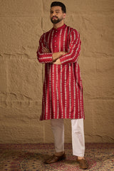 Maroon Viscose Rayon Ethnic Motifs Printed Straight Kurta HOPMKU1278