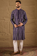 Purple Viscose Rayon Printed Straight Kurta MKU1280