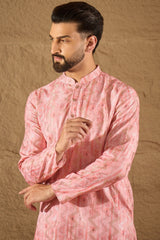 Pink Silk Woven Straight Kurta MKU1303