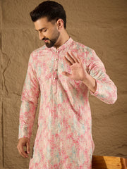 Ethnic Bay Men Multi Viscose Ethnic Motifs Printed Straight Kurta-MKU1308