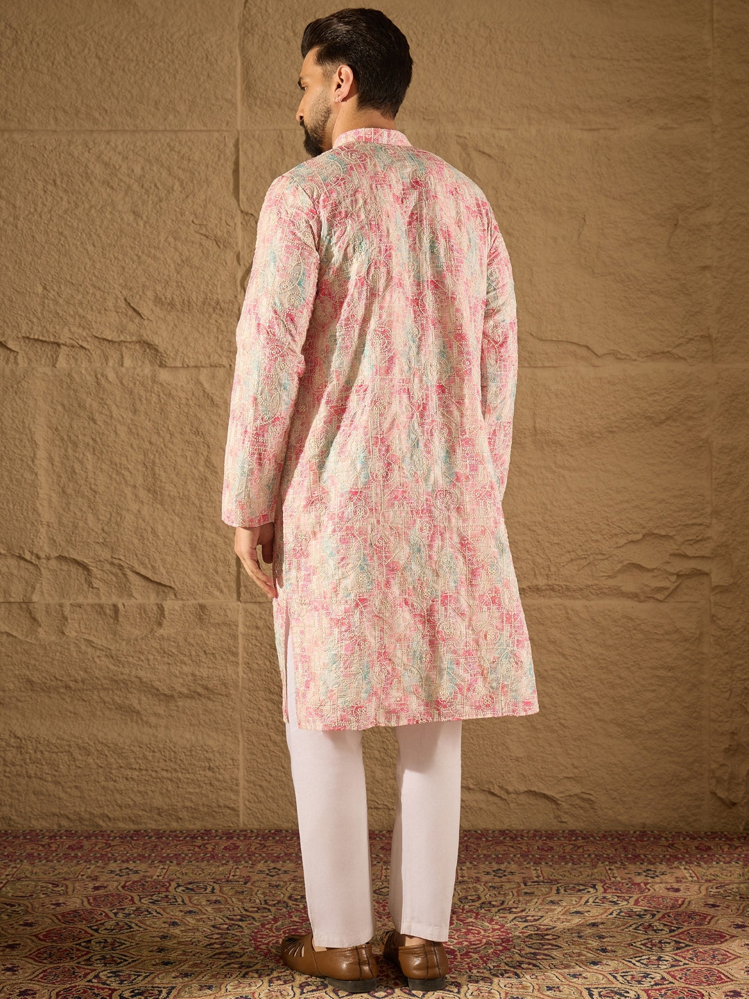 Ethnic Bay Men Multi Viscose Ethnic Motifs Printed Straight Kurta-MKU1308