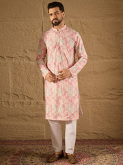 Ethnic Bay Men Multi Viscose Ethnic Motifs Printed Straight Kurta-MKU1308