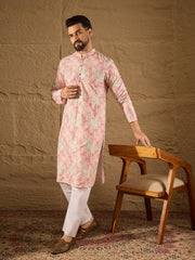 Ethnic Bay Men Multi Viscose Ethnic Motifs Printed Straight Kurta-MKU1308