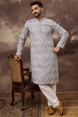 Lavender Viscose Rayon Solid Embroidered Straight Kurta HMKU1387