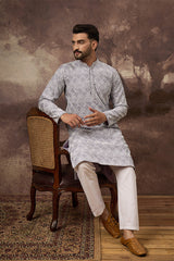 Lavender Viscose Rayon Solid Embroidered Straight Kurta HMKU1387