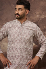 Mauve Viscose Rayon Solid Embroidered Straight Kurta HMKU1389