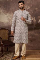 Mauve Viscose Rayon Solid Embroidered Straight Kurta HMKU1389