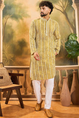 Mustard Viscose Rayon Embroidered Straight Kurta MKU1410