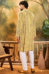 Mustard Viscose Rayon Embroidered Straight Kurta MKU1410