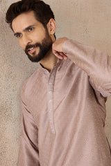 Lavender Silk Blend Floral Embroidered Kurta MKU2325
