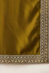 Green Silk Blend Solid Embroidered Kurta With Dupatta MKUD1031
