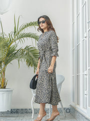Black Colour Natrural Crap Fabric Stylesh Dress For Women-MLWSHDR4330BLK