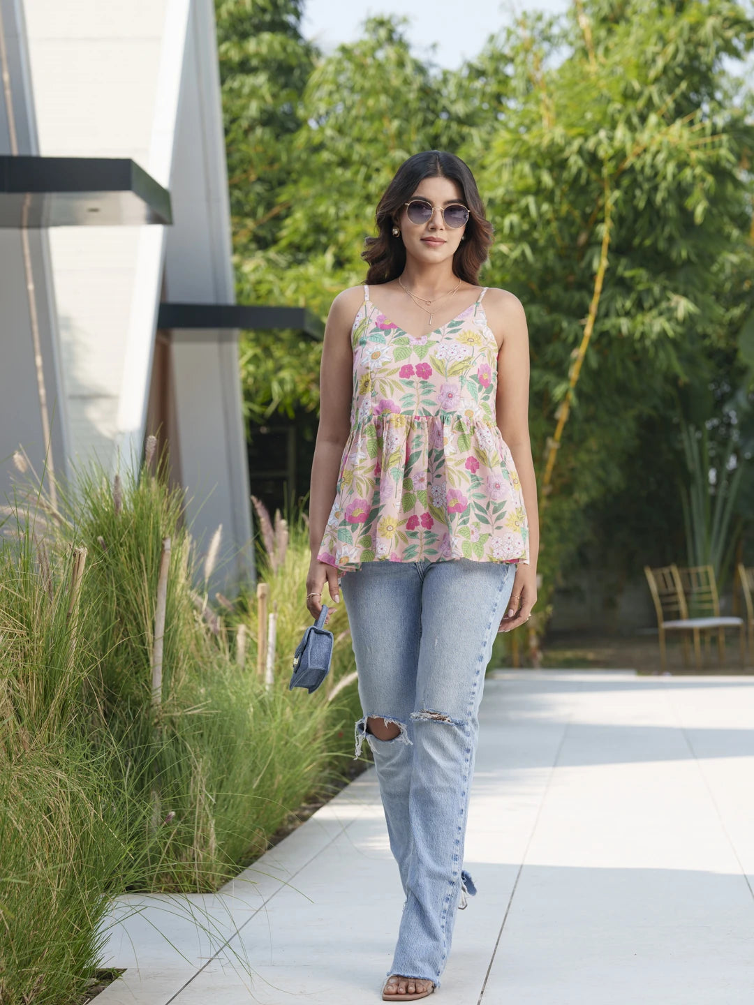 White Colour Flared Printed Empire Ethnic Dresses
