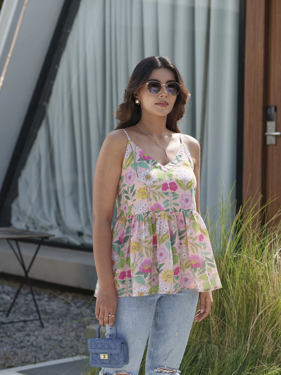 White Colour Flared Printed Empire Ethnic Dresses