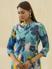 Green Floral Printed Straight Kurta and Trousers-MLWSHKS4281GRN